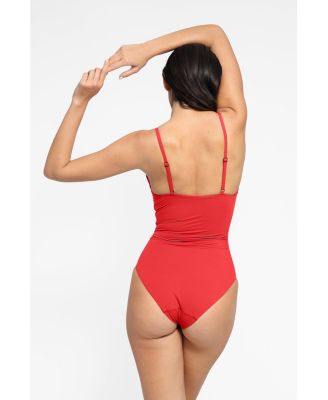 Women's Shapewear Ruched Cross-Front Sculpting One-Piece Swimsuit