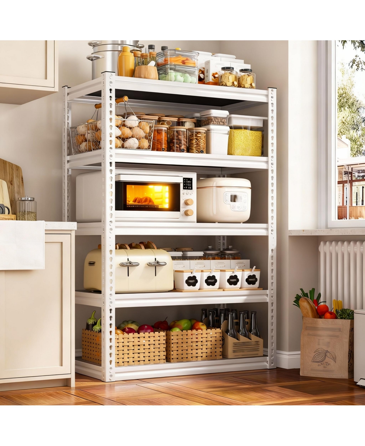 Yigii 5-Tier 2500LBS Adjustable Metal Shelving Unit for Garage, Kitchen, Pantry