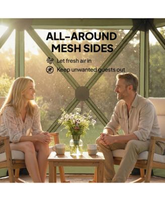 10 x 11 ft Pop Up Gazebo Screen Tent, Inst Camping Canopy