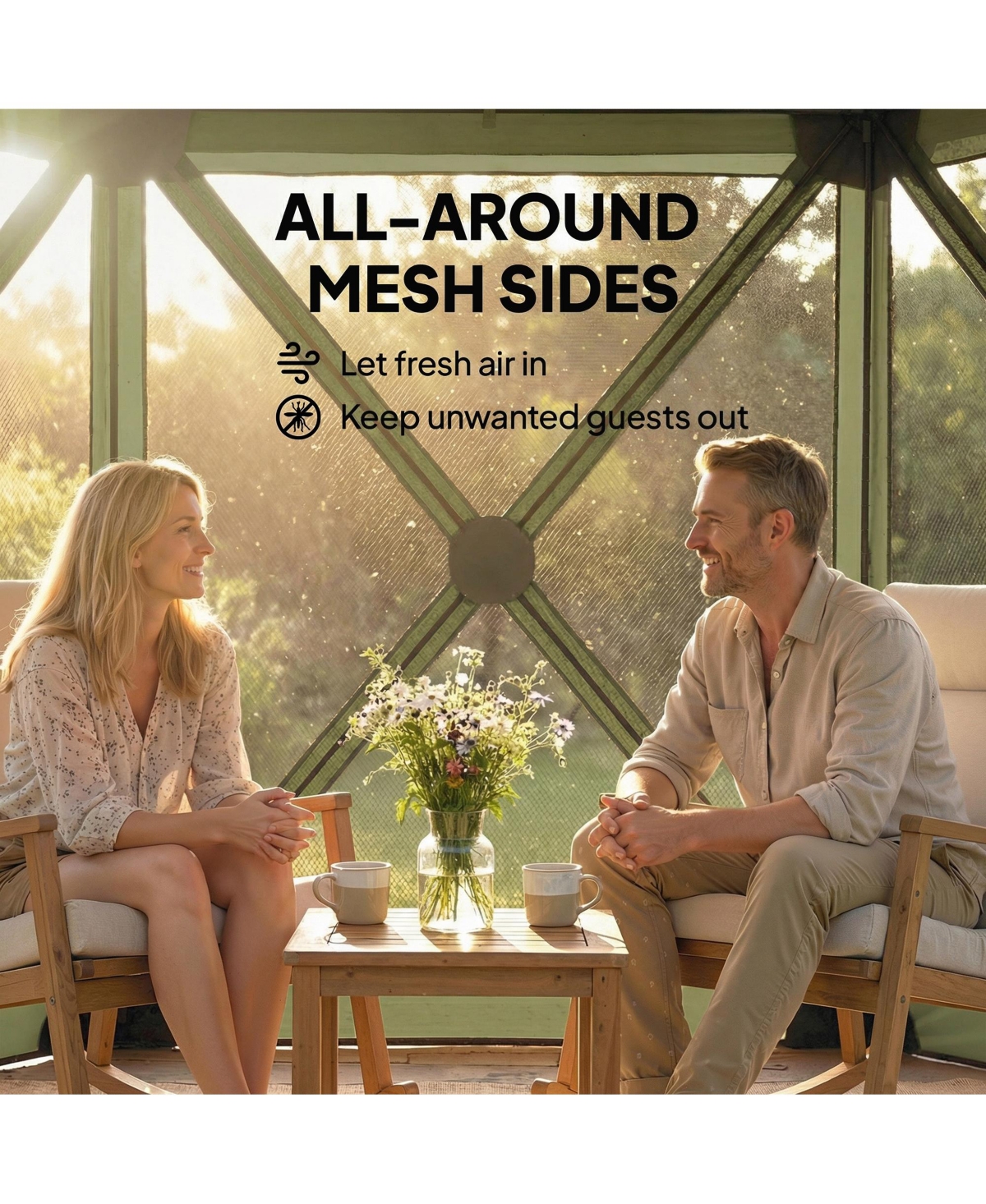 Outsunny 10 x 11 ft Pop Up Gazebo Screen Tent, Inst Camping Canopy