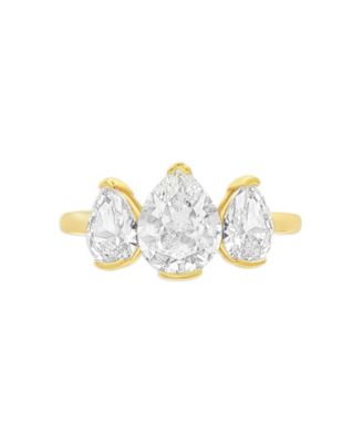 Gold Plated Three Stone Ring