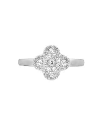 Sterling Silver Cubic Zirconia Clover Ring