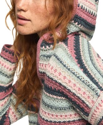 Women's Crochet Baja Striped Hoodie