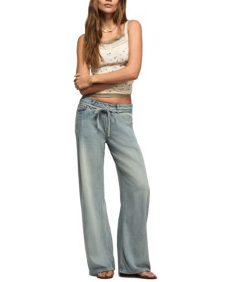 Women's Wide Leg Liquid Denim Luxe Palazzo Jeans