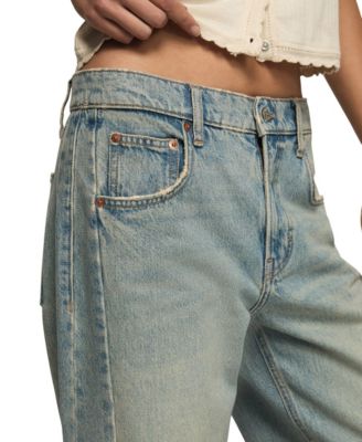 Women's Barrel Leg Mid-Rise Ankle Jeans