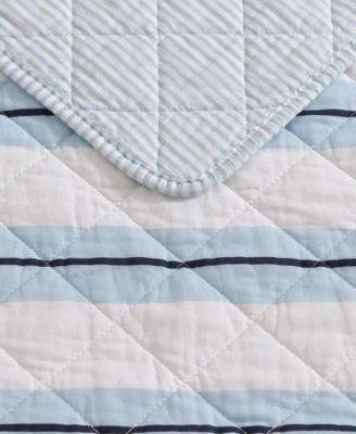 Tim Stripe Cotton Reversible 2-Pc. Quilt Set, Twin