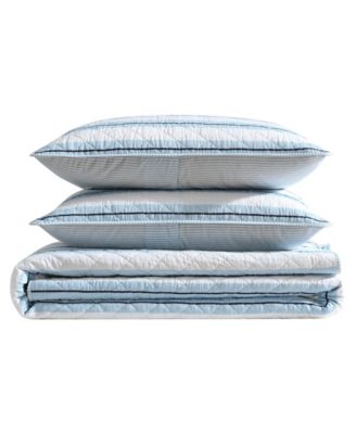 Tim Stripe Cotton Reversible 3-Pc. Quilt Set, Full/Queen