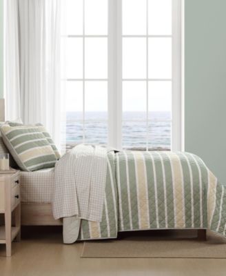 Varadero Stripe Cotton Reversible 3-Pc. Quilt Set, King