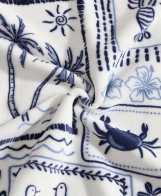 Beach Collage Plush Throw, 70" x 50"