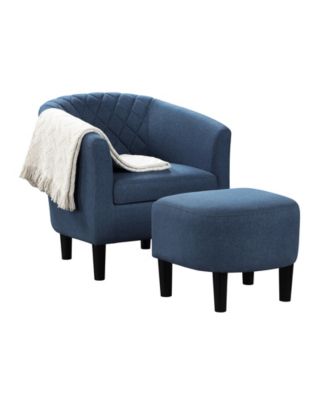 27.75" Polyester Roosevelt Accent Chair with Ottoman