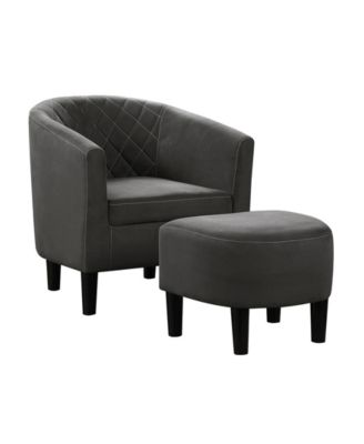 27.75" Microfiber Roosevelt Accent Chair with Ottoman