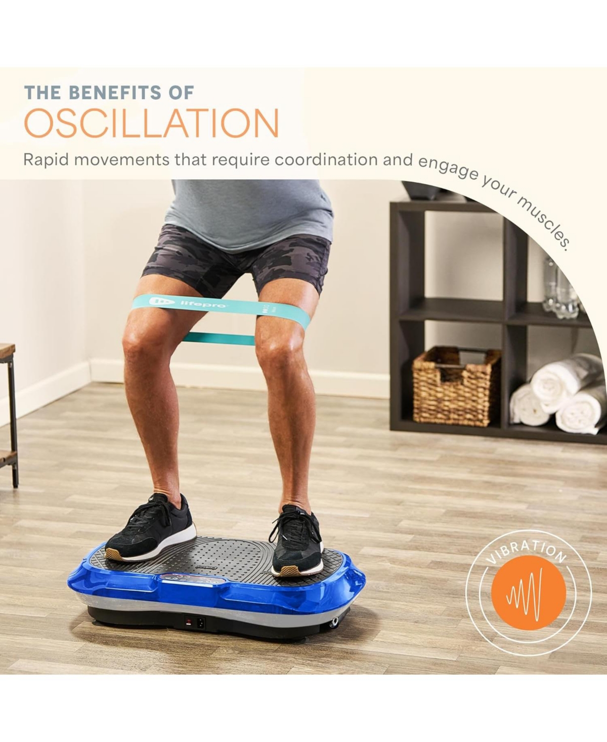 LifePro Waver Vibration Plate - Full Body Fitness Platform with Loop Bands for Weight Loss & Toning