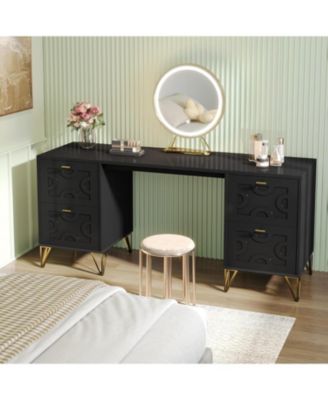 59-Inch Makeup Vanity Desk with 4 Drawers, Dressing Table with Storage (Without Mirror)
