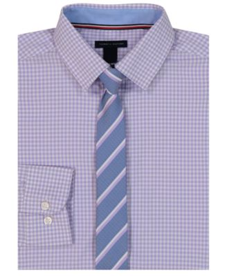 Boys' 8-20 Long-Sleeve Stretch Mini Gingham Shirt