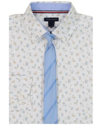 Boys' 8-20 Long-Sleeve Stretch Floral Print Shirt
