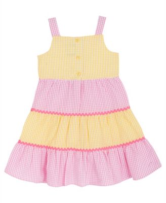 Girls' 2T-6X Tiered Seersucker Dress
