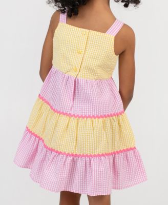 Girls' 2T-6X Tiered Seersucker Dress