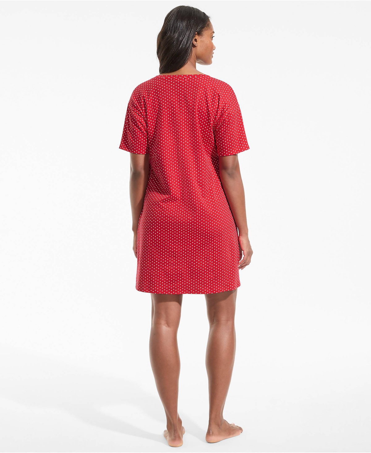 Lands' End Women's Cotton Interlock Relaxed Above the Knee Nightgown