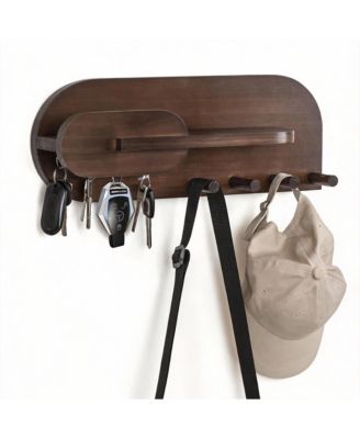 Solid Wood Mail & Key Holder - Wall Organizer