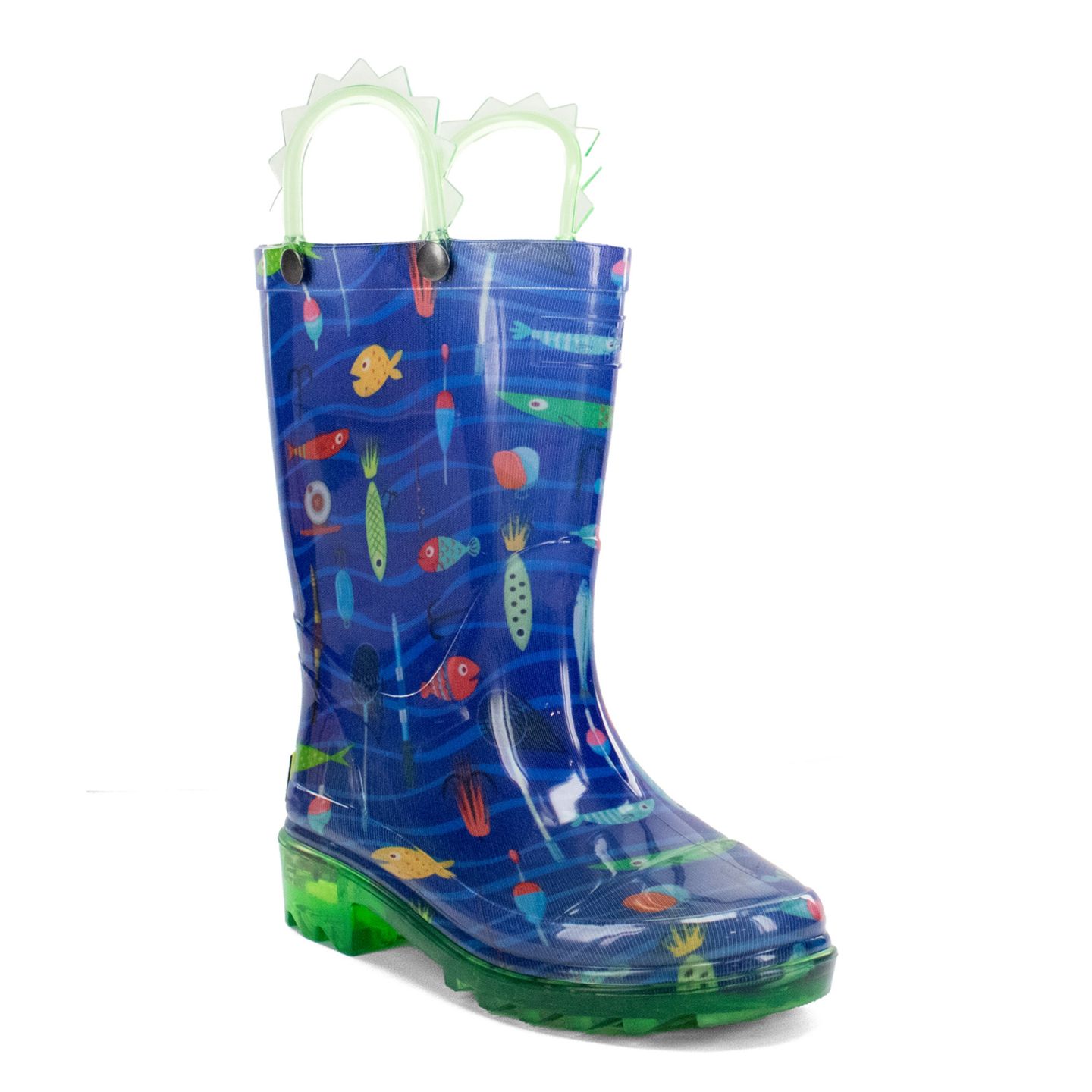 Ботинки Western Chief Fish On Lighted Rain Boot для мальчиков, цвет: Синий — фото 1