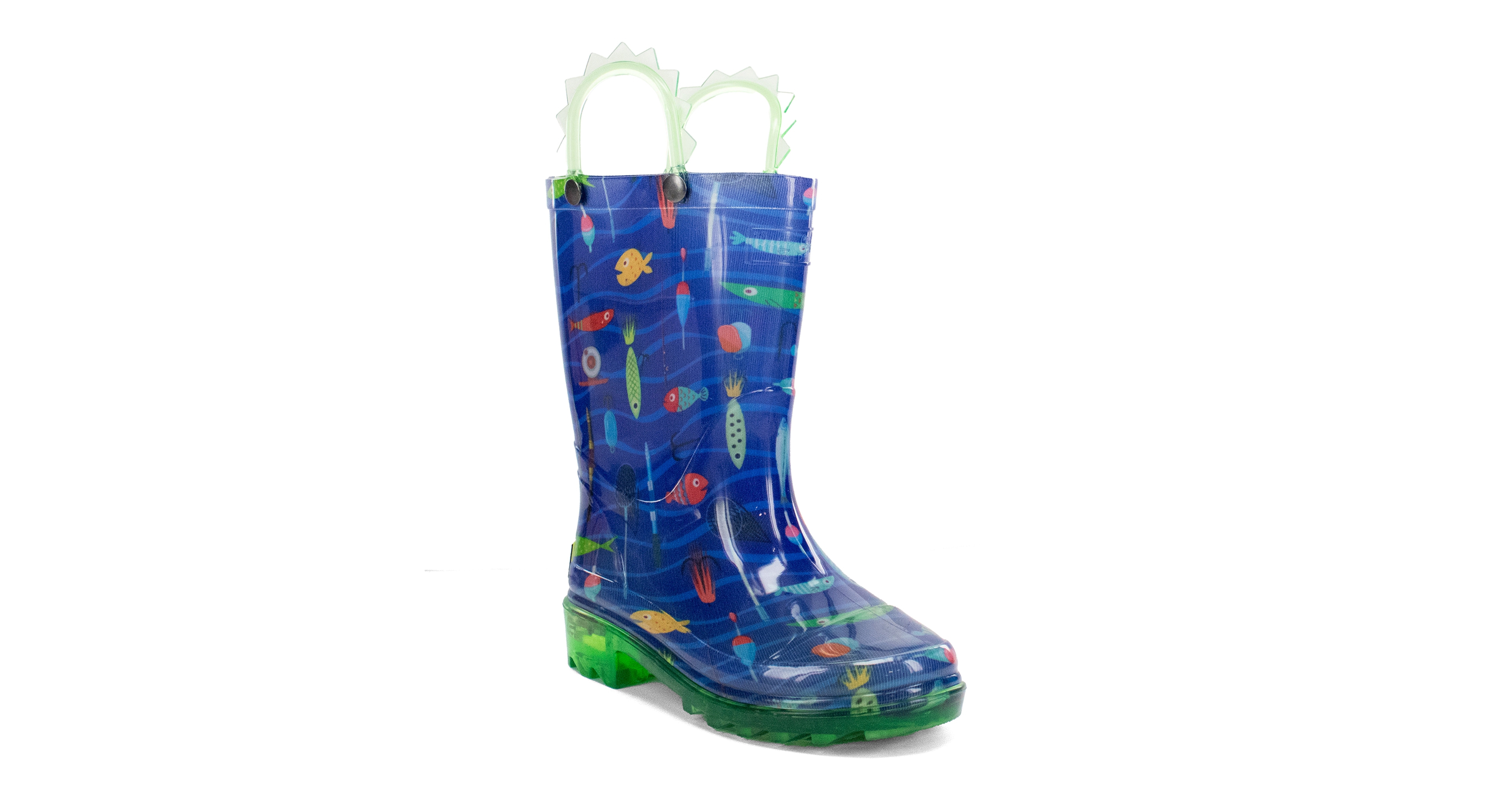 Western Chief Kids Fish On Lighted Rain Boot