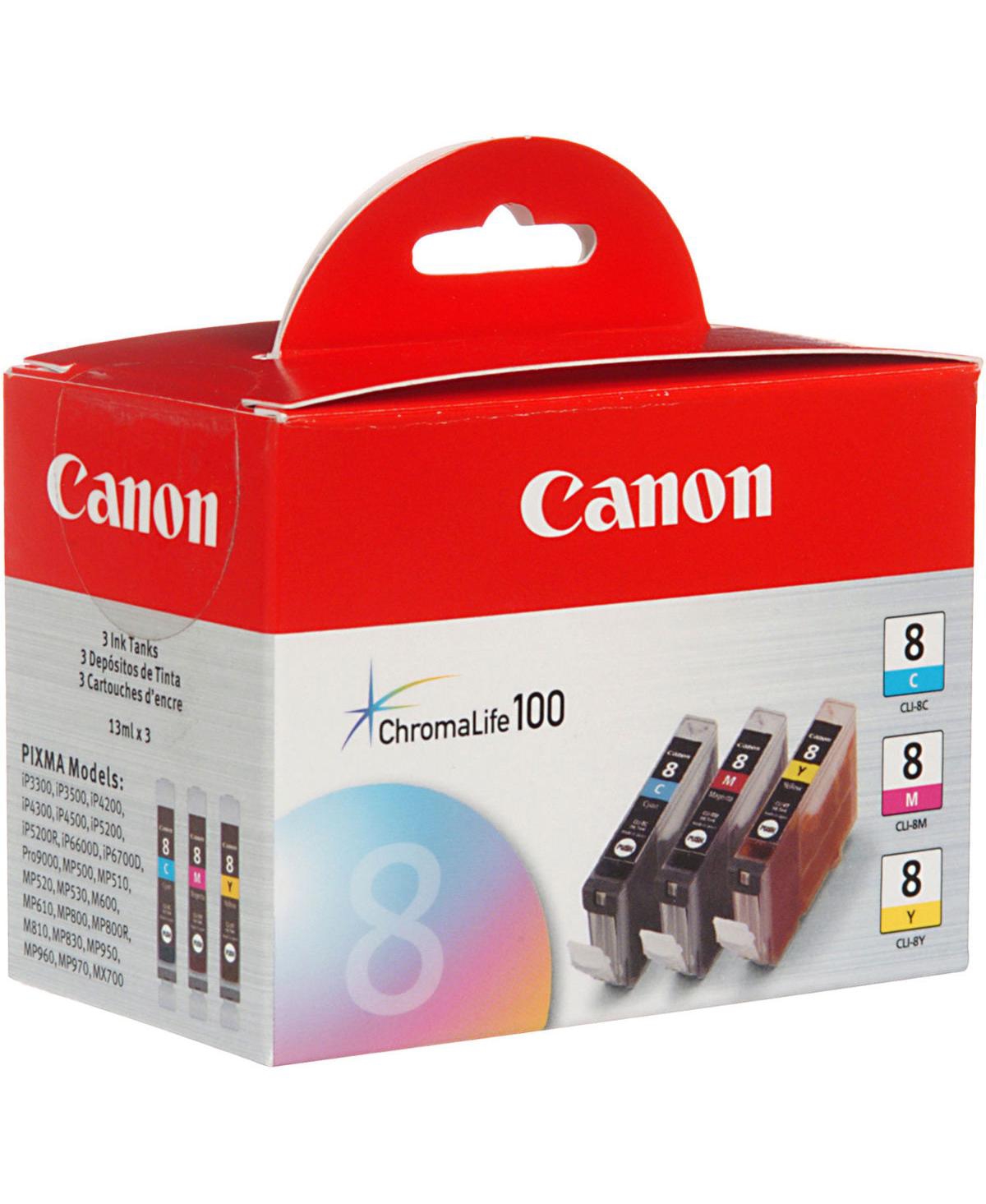 Canon 2 Pack Cli-8 3-Color Ink Kit with Cyan, Magenta and Yellow Inks for Select Pixma iP, Mp, Mx, Pro Series Printers