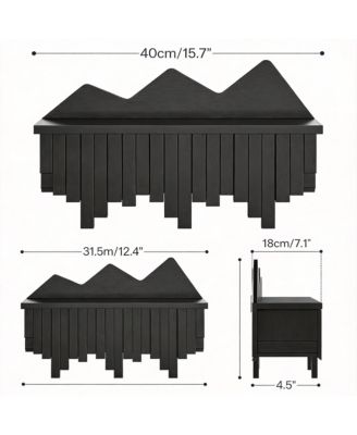 Bamboo Wall Coat Rack with 6 Hooks & Shelf for Hats