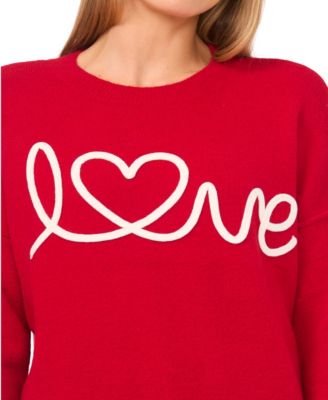 Women's Cursive Love Embroidered Sweater