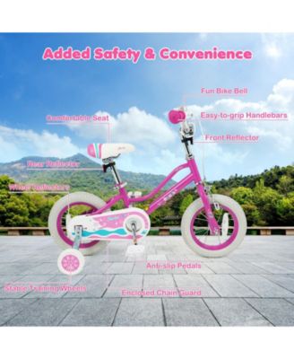 Inch Kids Bike for Aged 3-8 Years Old with Adjustable Handlebar Pink- Starlight Wave