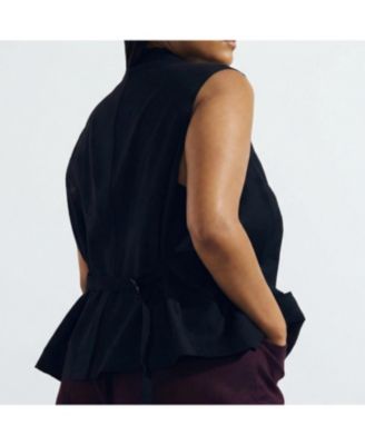 Plus Size Denim Look Vest