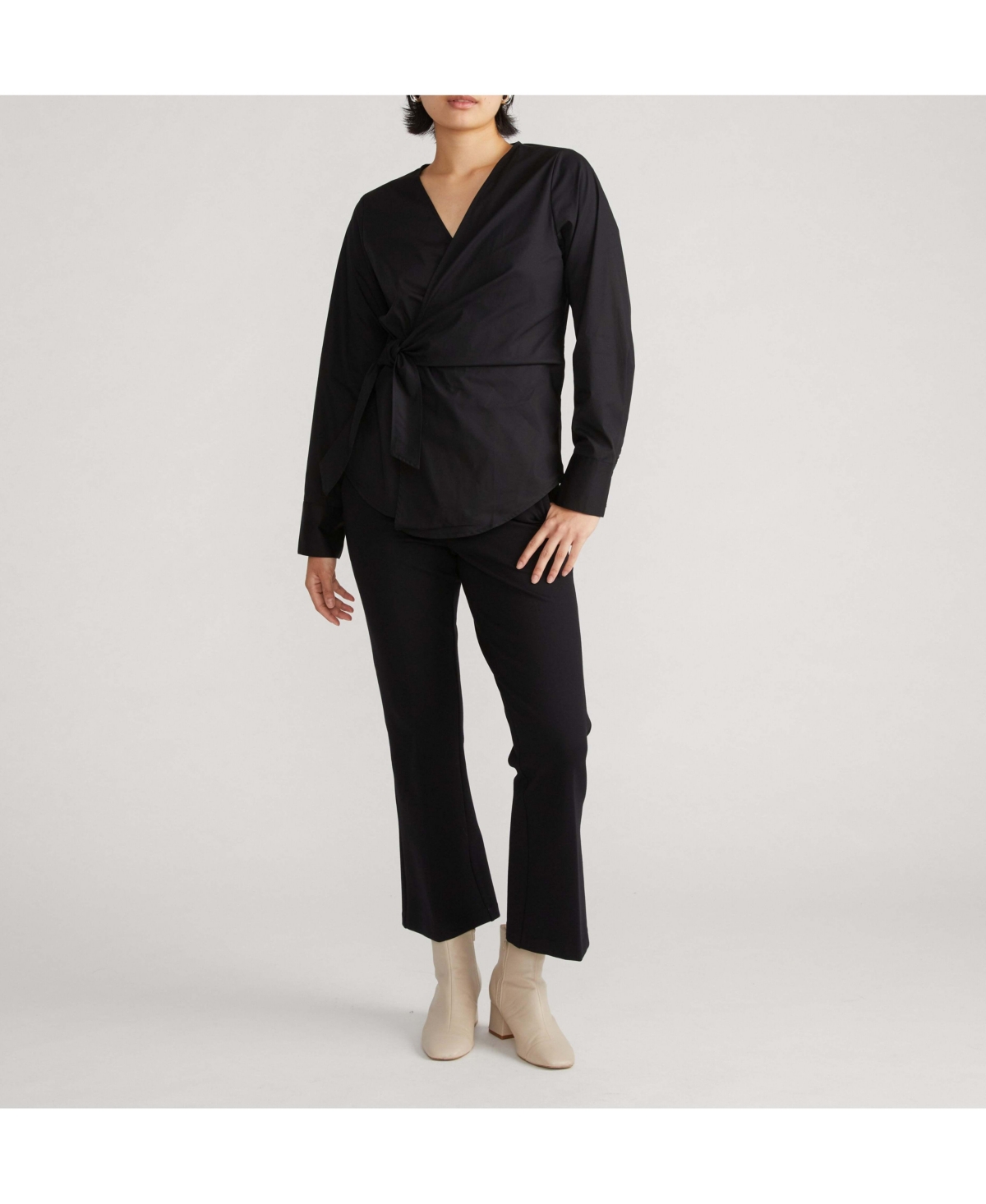 Universal Standard Women's Plus Stretch Poplin Wrap Shirt