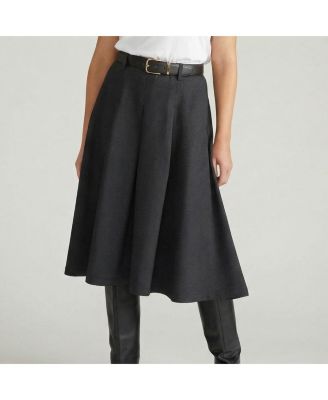 Plus Size Aleya Pleated Ponte Skirt