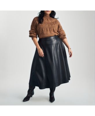 Women's Plus Size Plus Charlotte Leather Skirt