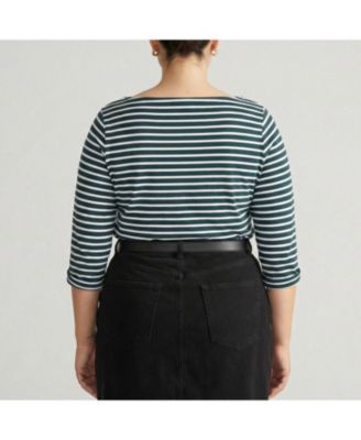Women's Plus Size Belle Breton Stripe Jersey Tee