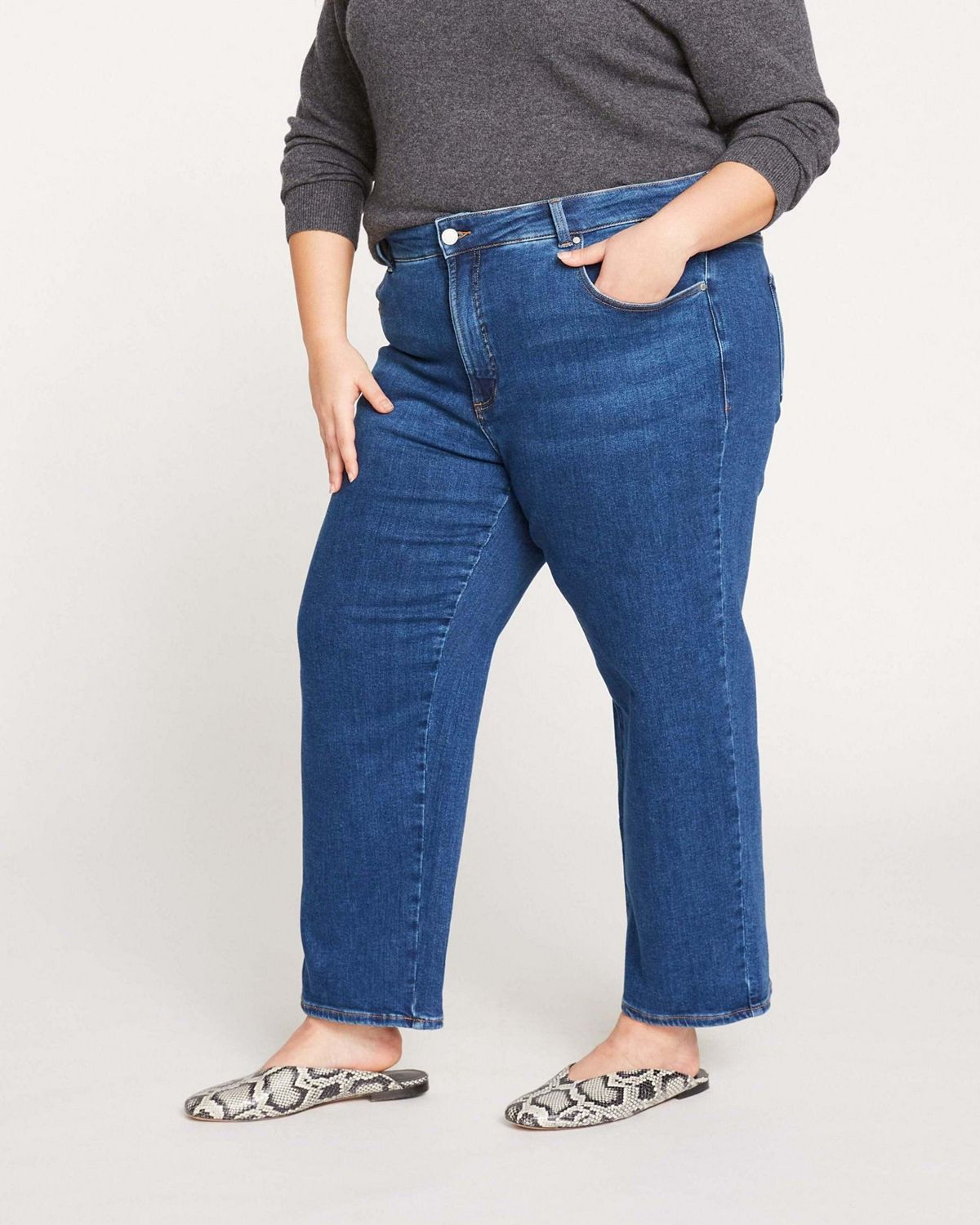 Universal Standard Women's High Rise Straight Leg Jeans 28 Inch view 4 — MAYCSS fashion products