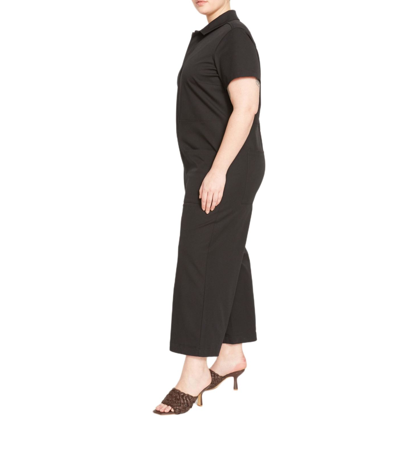 Женский комбинезон Universal Standard Kate Stretch Cotton Twill Jumpsuit, цвет: Чёрный — фото 3