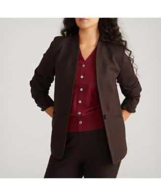 Plus Size Lennox Collarless Ponte Blazer