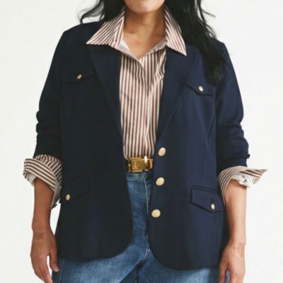Plus Size 4 Pocket Ponte Blazer