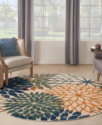 Aloha ALH05 5'3"x5'3" Round Area Rug