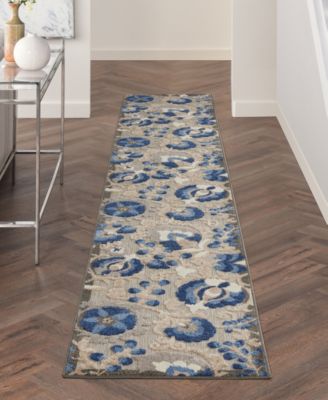 Aloha ALH17 Blue 2'3" x 12' Runner Rug