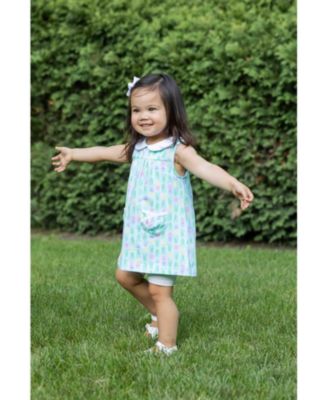 Toddler Girls Printed Knit Tulip Pocket Dress