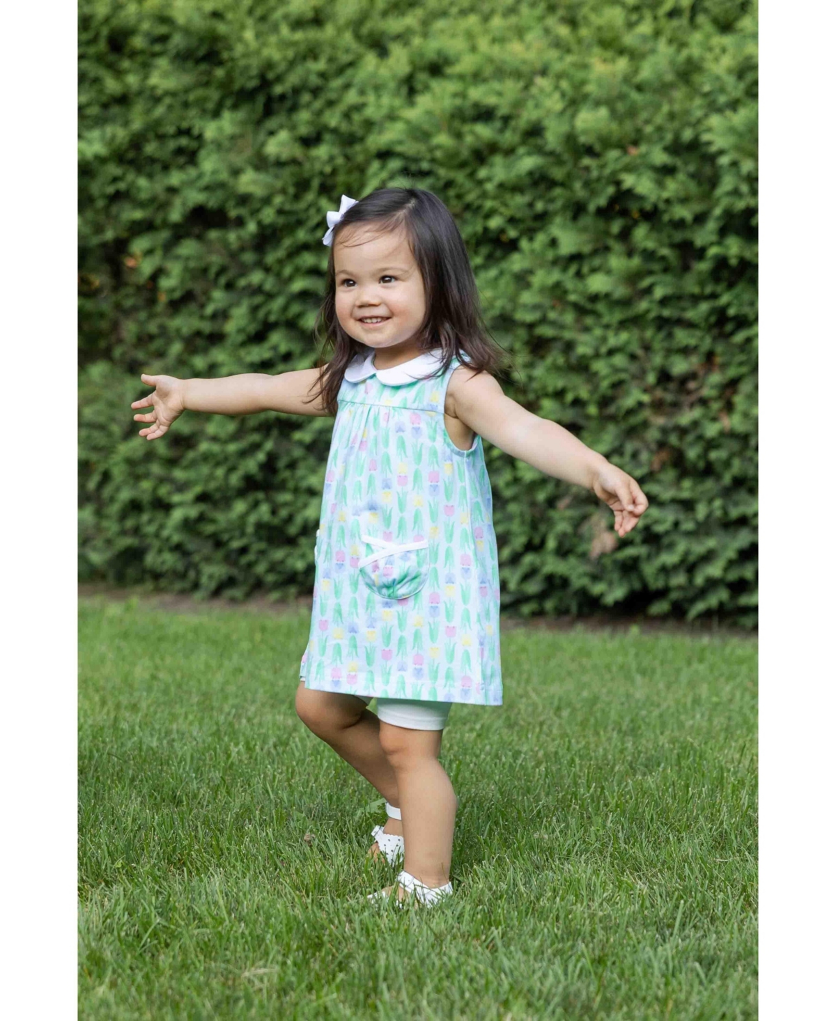 Florence Eiseman Toddler Girls Printed Knit Tulip Pocket Dress