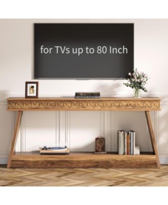 Farmhouse Console Table, Wood 70.9 Inch Extra Long Entryway Table with Storage, Narrow Long Sofa Tables Behind Couch