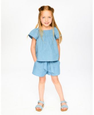 Toddler Girls Blue Chambray Top