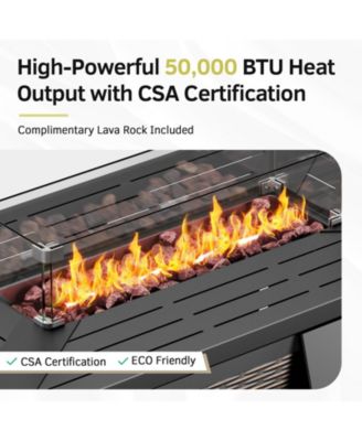 5-Piece Brown Wicker Fire Pit Conversation Set with Olefin Cushions and Patio Swivel Chairs