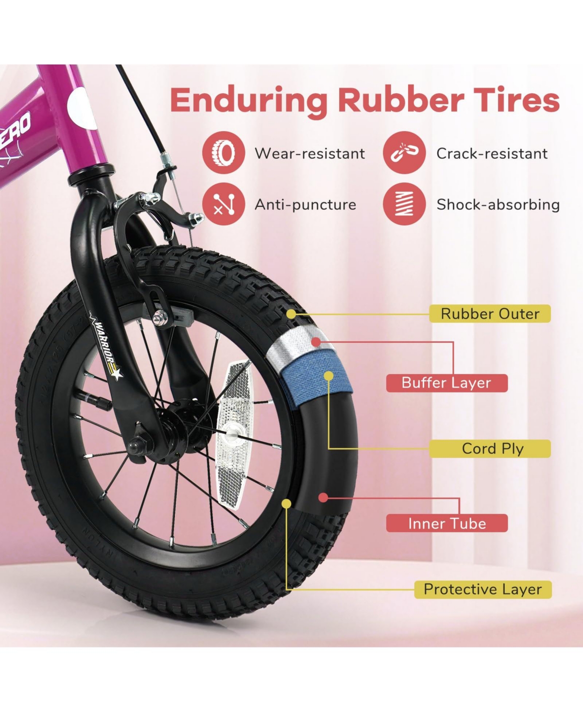 Mecale 12-Inch Kids Bike with Removable Training Wheels-Brave Hero