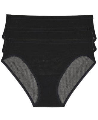 Women's Sheer Striped Bikini Panties, 3-Pack Set
