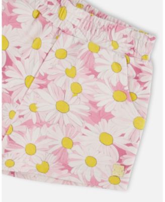Toddler Girls French Terry Shorts Printed Daisies