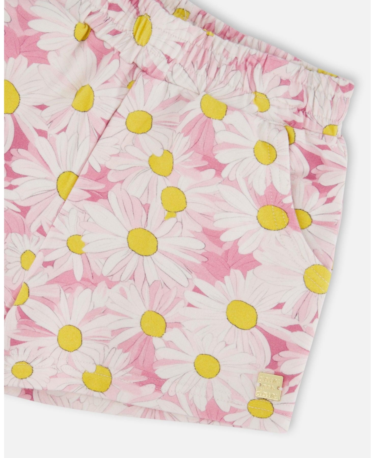 Deux par Toddler Girls French Terry Shorts Printed Daisies