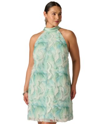 Plus Size Soutache Embroidered Short Dress